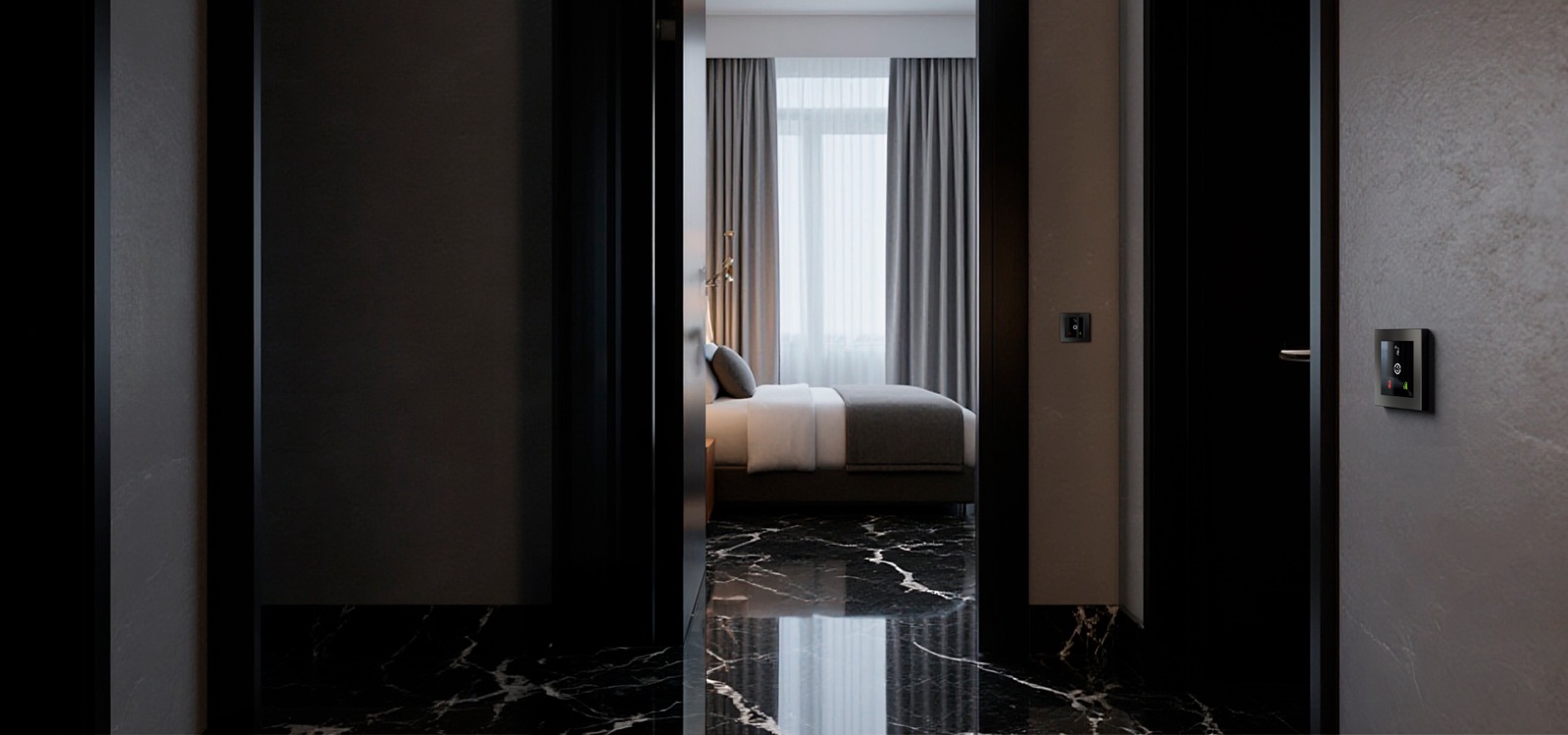 ekinex Kartenleser im Hotelflur