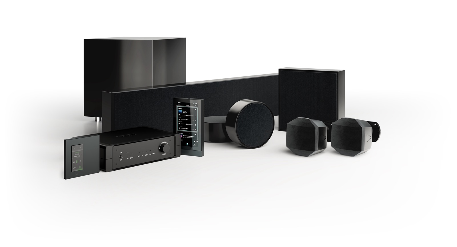 ekinex Sentio Audio-Familie – Verstärker, Lautsprecher, Bedienung