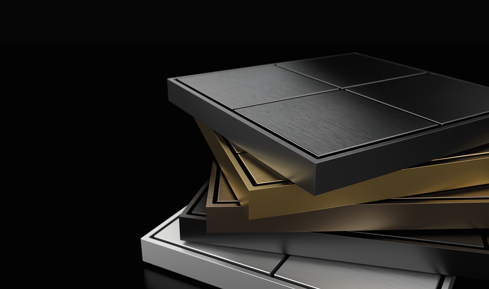 ekinex Abdeckrahmen in Schwarz, Messing, Bronze und Edelstahl