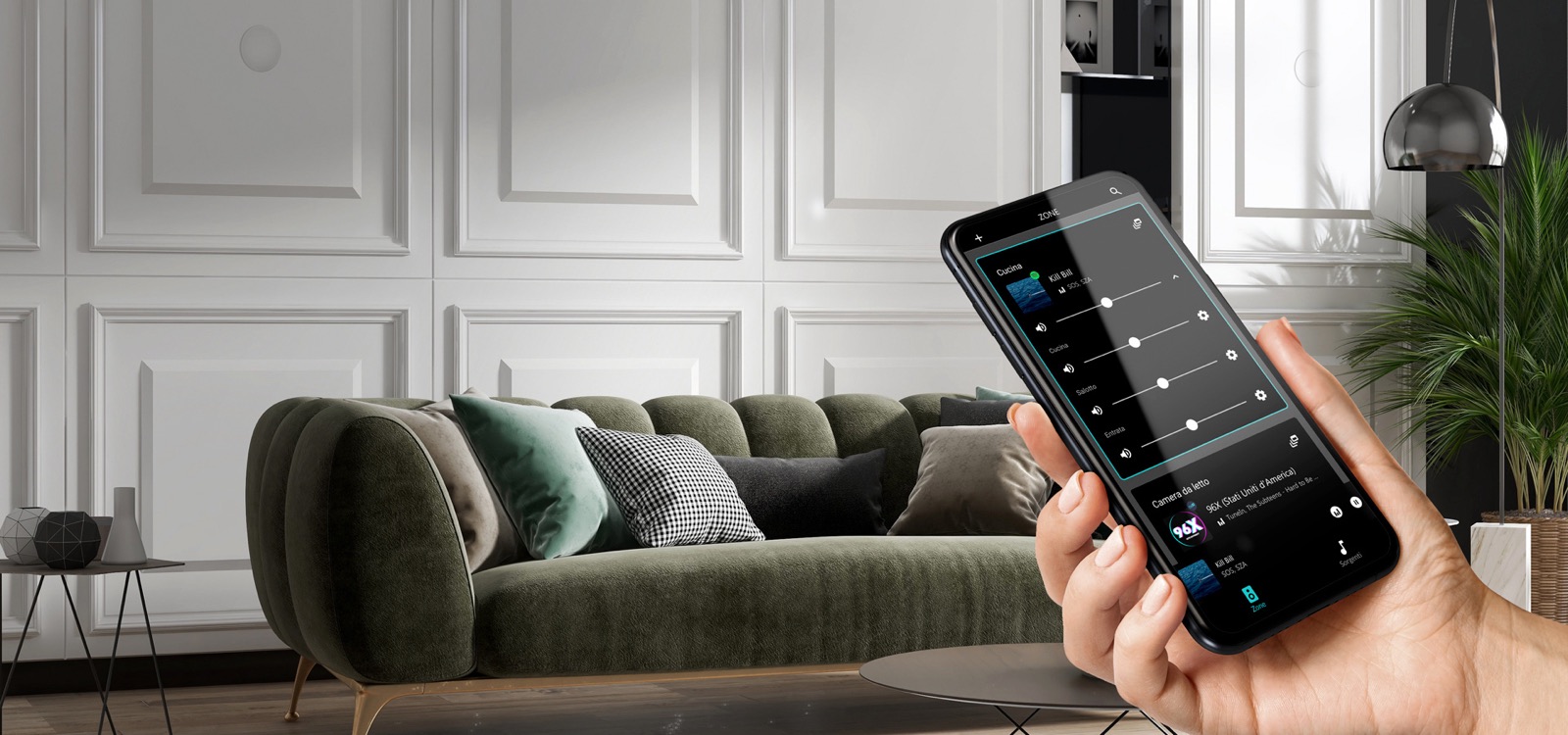 ekinex Sentio Multiroom-Audio im Wohnraum