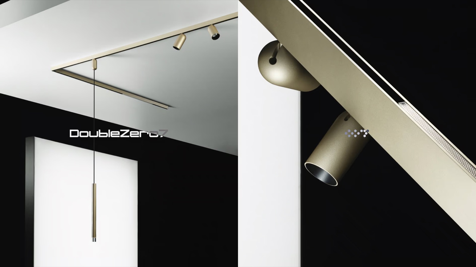Lodes Double Zero – Strahler und Pendelleuchte an der Stromschiene
